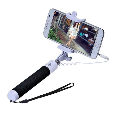 Mallon Wired Selfie Stick Extendable Handheld Self Portrait Tripod