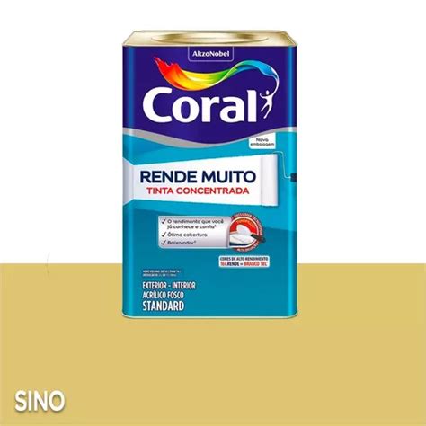 Tinta Acr Lica Coral Rende Muito Standard Fosco Litros Cor Sino