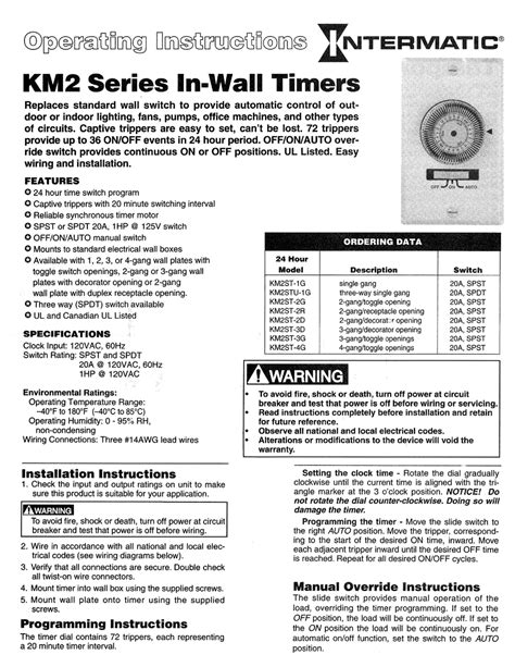 Intermatic Wall Timer Wiring Diagram Wiring Diagram