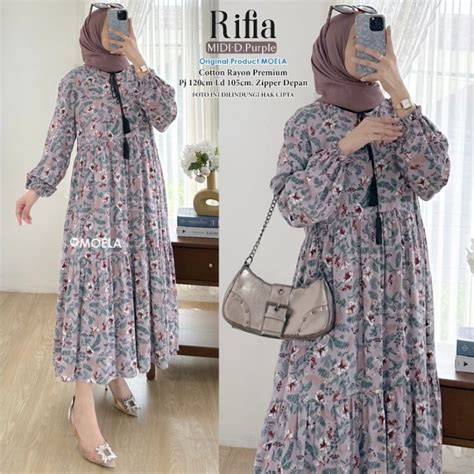 Jual RIFIA MIDI LD 105cm MIDI DRESS ORIGINAL BERLABEL BY MOELA