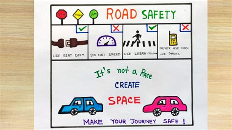 Road Safety Drawing For Competition How To Draw Road Safety Poster