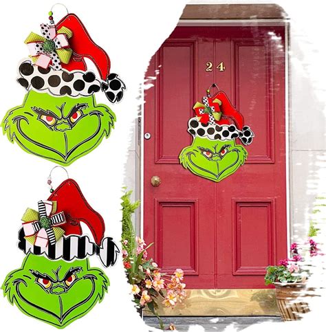 Gasue Grinch Christmas Decorations Welcome Sign Funny Grinch Welcome