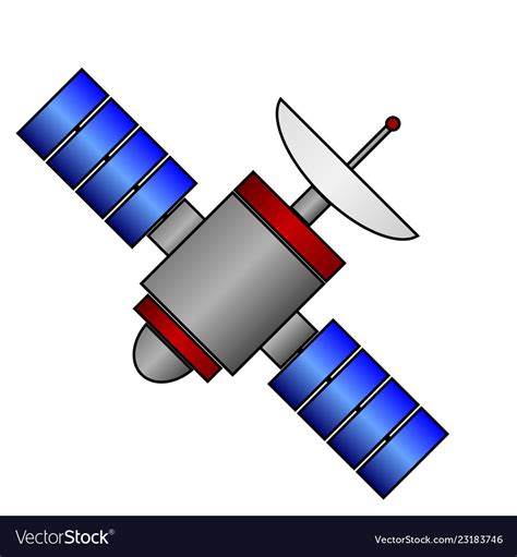 Space satellite icon on white Royalty Free Vector Image