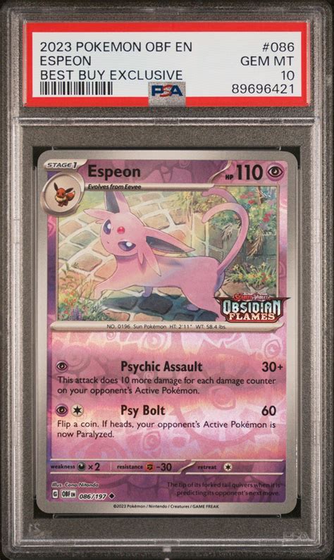 Pokemon Obf En Obsidian Flames Espeon Best Buy Exclusive Psa