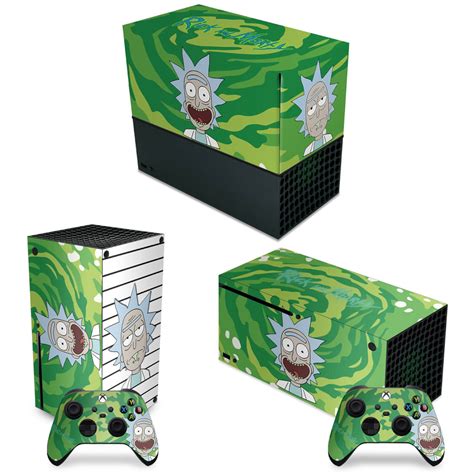 Kit Xbox Series X Capa Anti Poeira E Skin Rick And Morty Pop Arte Skins