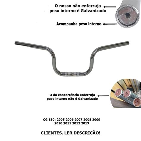 GUIDÃO CROMADO HONDA CG 150 TITAN MIX EX FAN 2005 Á 2013 MOD ORIGINAL