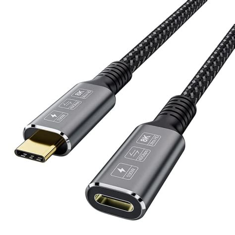 Thunderbolt 4 Jatkokaapeli Usb C Kaapeli Usb C Hen Uros Naaras Tukee 8k 5k 60hz Videota