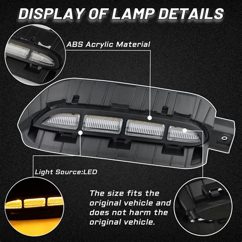 Pgtopone Switchback Whiteamber Led Oif8 Front Bumper Fog Light Drl Amber Sequential Turn Signal