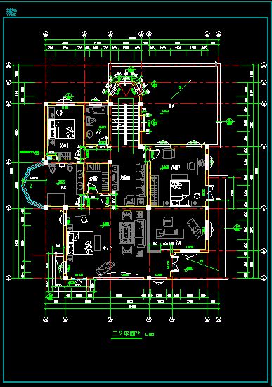 豪华公馆式别墅建筑设计cad方案施工图 别墅建筑土木在线