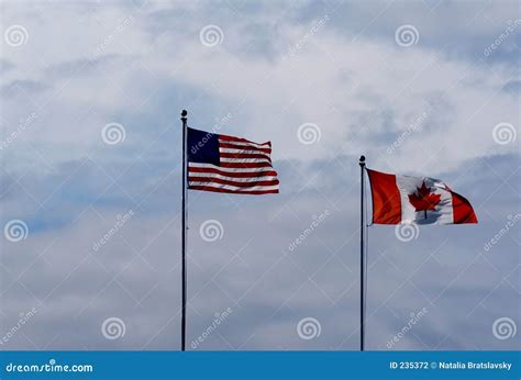 Canadian-american border stock photo. Image of friendship - 235372