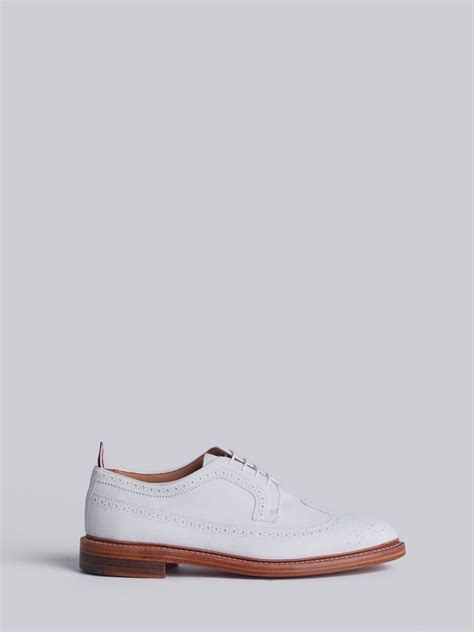 Tennis Collection Classic Longwing Brogue With Leather Sole In Fine Kid