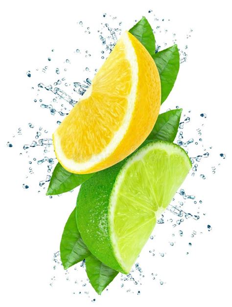 Lime And Lemon Splash Water Stock Photo Image Of Water Juicy 136147350