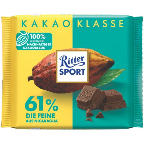 Ritter Sport Cocoa Selection 61 Fine Dark Chocolate