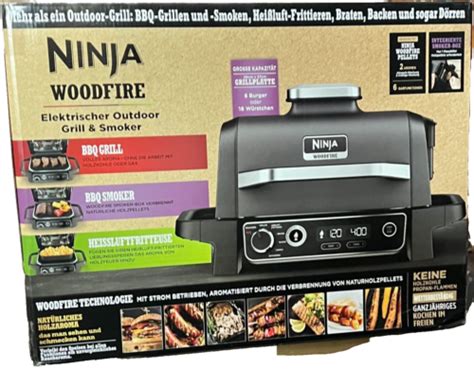 Ninja Woodfire Elektrischer Outdoor Grill Smoker Og De Grau