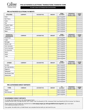 Fillable Online Caisse Bpreb Bauthorizedb Electronic Transactions