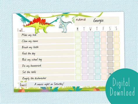 Kids Reward Chart Reward Chart Printable Reward Chart for - Etsy