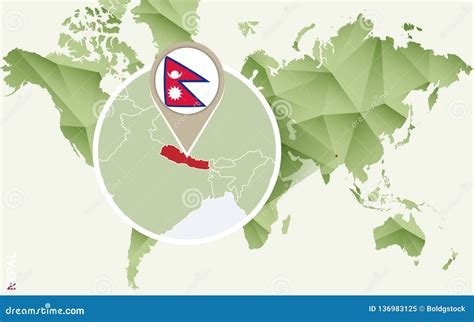 Infographic For Nepal Detailed Map Of Nepal With Flag Stock Vector