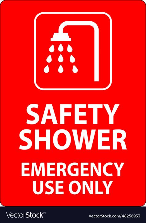 Safety shower sign - emergency use Royalty Free Vector Image