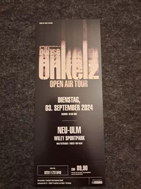 4 X TICKETS Böhse Onkelz am 03 09 24 in Neu Ulm EUR 450 00 PicClick DE