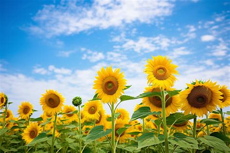 This Is A Sunflower Field Background, Gyeongnam, Cloud, Domestic Travel ...