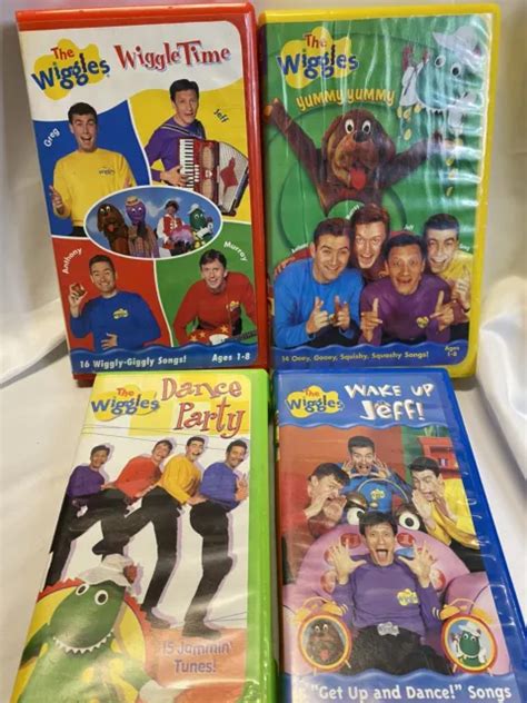 The Wiggles Vhs Yummy Dance Party Wake Up Jeff Wiggling Wiggle Lot Of 4 W Car £2650 Picclick Uk