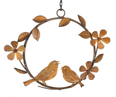 crispe.de - Vogelstation Kranz mit Vögeln in Edelrost aus Metall ...