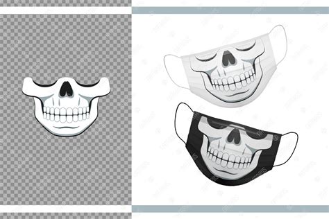 SVG Bundle 12 Funny Skulls For Protective Face Mask By Natariis