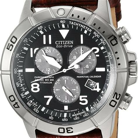 Citizen Watch Titanium Eco Drive Watch Bl5250 02l With Brown Leather Band Watchcharts