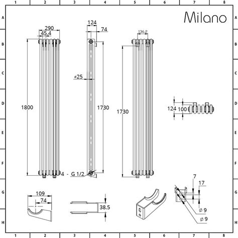 Milano Windsor Vertical Triple Column Anthracite Traditional Cast