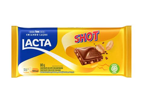 Tablete De Chocolate 80 Gramas Lacta Shot Amendoim Caboclo Distribuidor