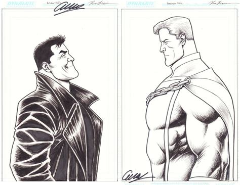 Billy Butcher Homelander The Boys 2pc Art By Russ Braun And Signed By