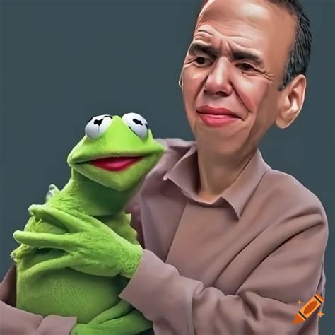 Gilbert Gottfried Hugging Kermit The Frog Ultra Realistic Warm Glow With Gilbert Gottfried On