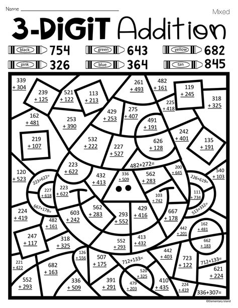 Free Math Coloring Sheets For Nd Grade