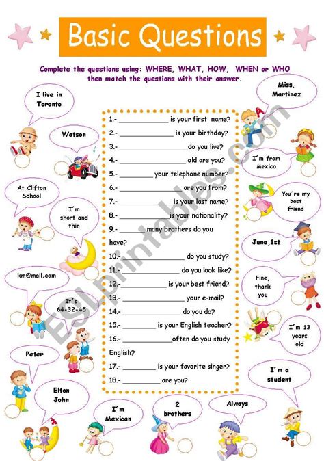 Worksheets For Esl Students Beginners