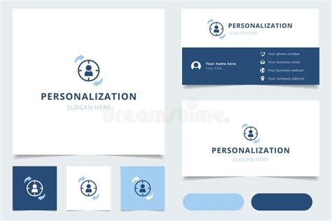 Personalization Logo Design with Editable Slogan. Branding Book and Business Card Template ...