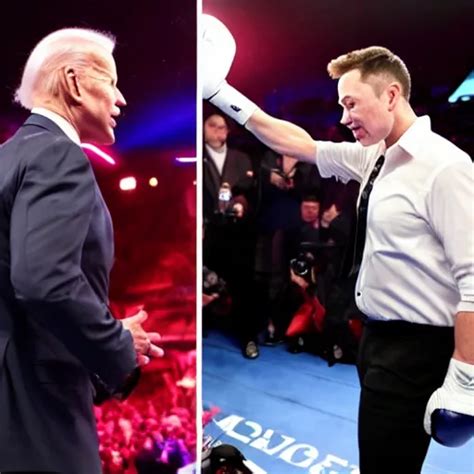 Elon Musk Boxing Joe Biden Dramatic Lighting 8k Stable Diffusion