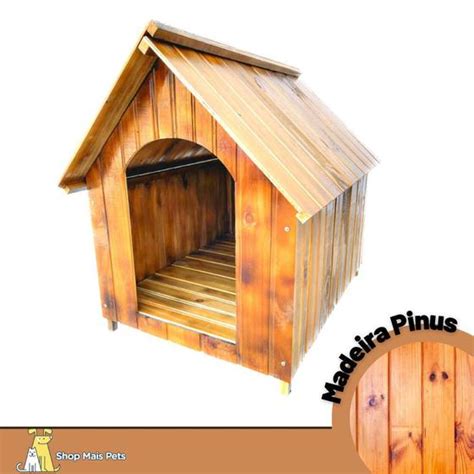 Casinha Madeira Pinus Cachorro N Envernizada Cama Caminha Casa Grande