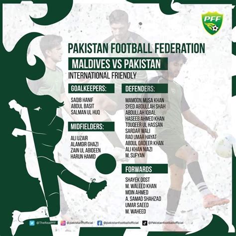 Pff Names Men S Squad For Maldives Friendly Footballpakistan Fpdc