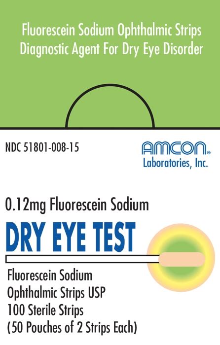 Dry Eye Test Fluorescein Sodium Strip