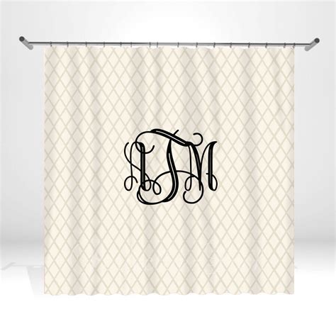 Diamond Personalized Custom Shower Curtain Monogram With Name Or