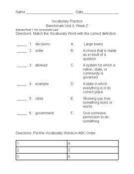 Benchmark Advance C2021 Second Grade Unit 3 Week 2 Vocabulary And