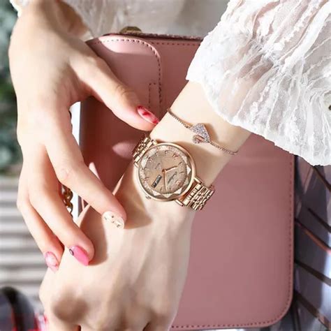 Reloj De Cuarzo Con Calendario Luminoso Poedagar Para Mujer Color Del