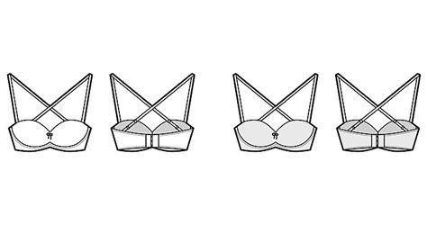 Technical Fashion Illustration Balconette Lingerie Bra With Fully