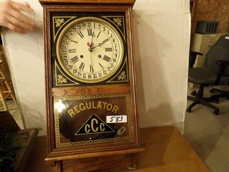 Lot Antique Regulator Clock