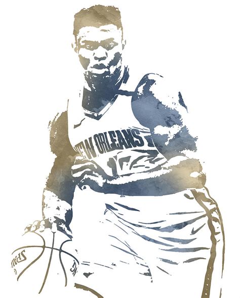 Zion Williamson New Orleans Pelicans Watercolor Strokes Pixel Art 101