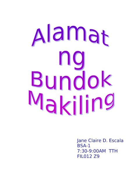 DOC Alamat Ng Bundok Maria Makiling DOKUMEN TIPS