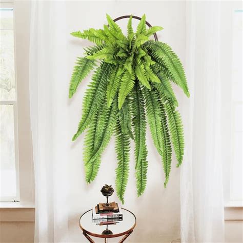 LIVING LUXURY 36 In Artificial Boston Fern Leaf Stem Plant Greenery