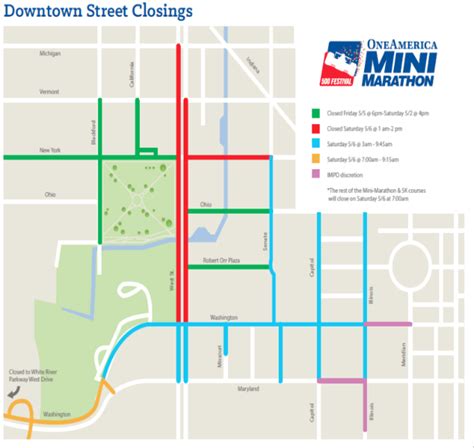 Map Roads Closed For 500 Festival Mini Marathon