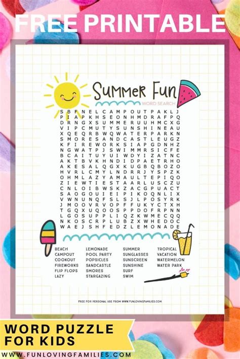 Summer Word Search Free Printable Printable Word Searches