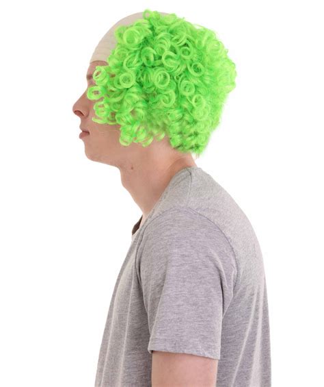 Scary Bald Clown Curly Green Wig Hm 672 Specialty